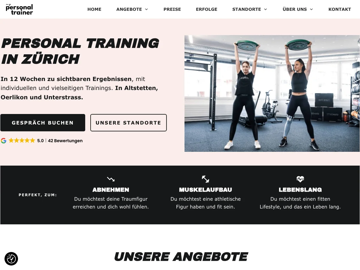 Webseite My Personal Trainer