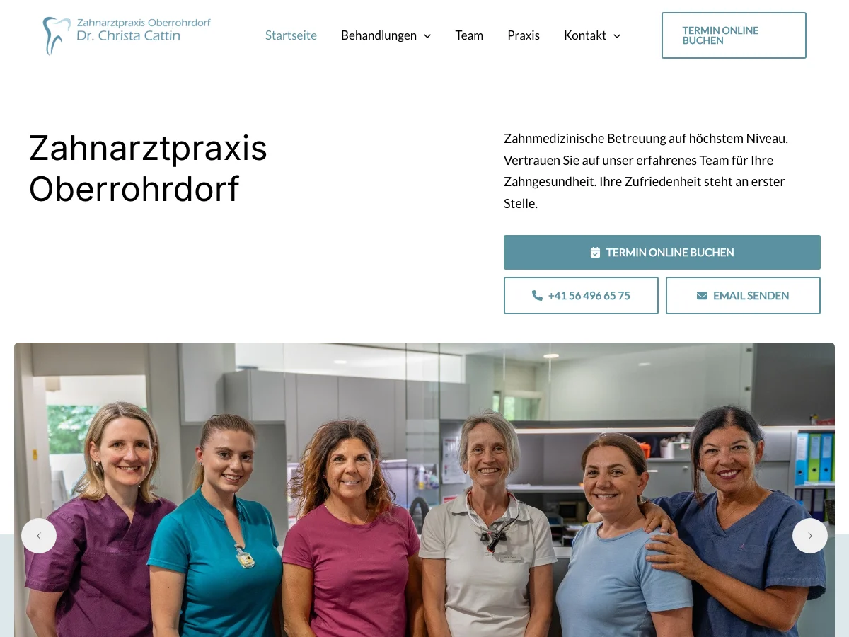 Webseite Zahnarzt Oberrohrdorf